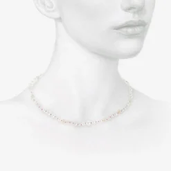 22k pearl & opal choker on coral silk thread