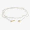 18k pearl & opal necklace on blue silk thread