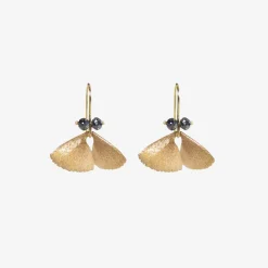 18k pink gold & black diamond moth wings