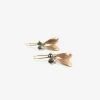 18k pink gold fly wings with black diamonds
