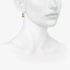 18k pink gold fly wings with black diamonds