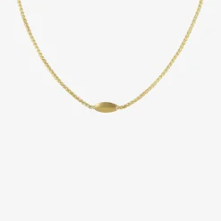 18k raccoon rib pendant with labradorite on chain