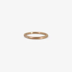 14k rose gold & white diamond "i love you" band