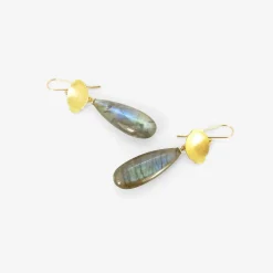 18k scallop & labradorite drop earrings
