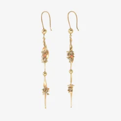 14k seaweed earrings with keshi pearls & diamonds