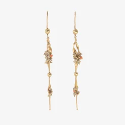 14k seaweed earrings with keshi pearls & diamonds