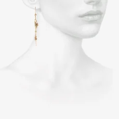 14k seaweed earrings with keshi pearls & diamonds