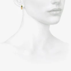 18k signature hoops with diamonds & emeralds