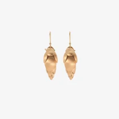 14k small articulated pinecone earrings