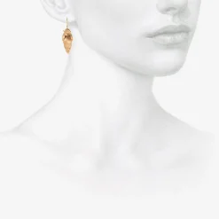 14k small articulated pinecone earrings