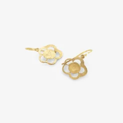 18k small dangly flower earrings