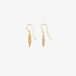 18k small dangly flower earrings