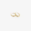 14k small elongated hoops on posts
