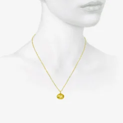 18k small eye love token pendant necklace