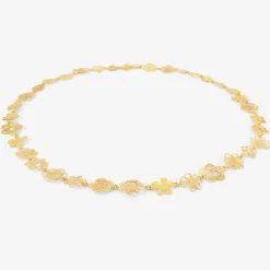 18k small flowery chain necklace
