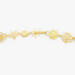 18k small flowery chain necklace