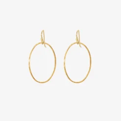 22k small front facing oval hoops