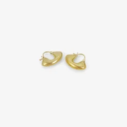 22k small granulated boat earrings