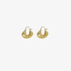 22k small granulated boat earrings