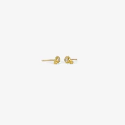 22k small lentil-shaped bulla studs with diamonds