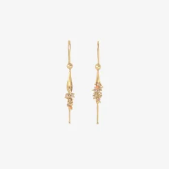 14k small seaweed earrings with keshi pearls & diamonds