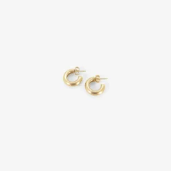 14k small stout hoops on posts