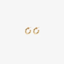 14k small stout hoops on posts