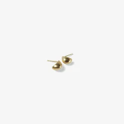 14k small teardrop hewn earrings on posts