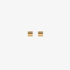 14k small wide hoops on posts