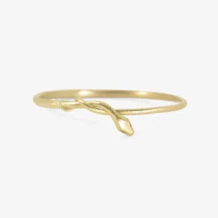 18k snake bangle with champagne diamond eyes