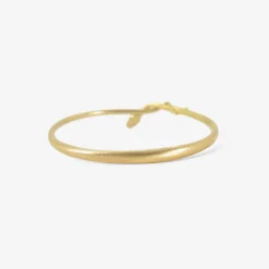 18k snake bangle with champagne diamond eyes