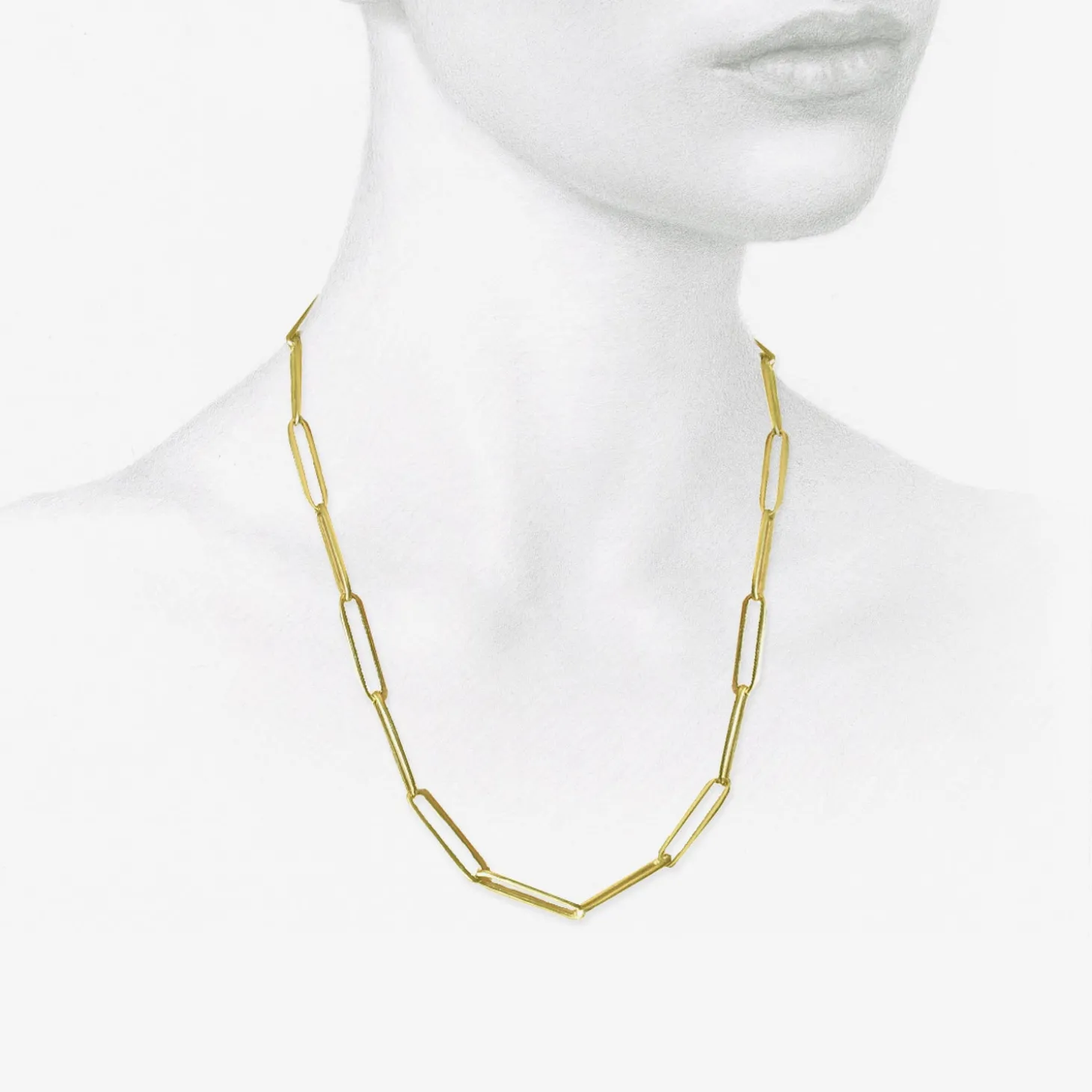14k solid long link chain