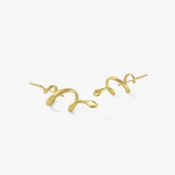 18k spiral snake earrings