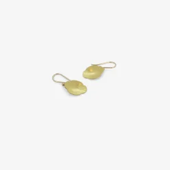 18k tiny oval hammered scallop earrings