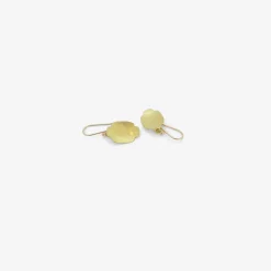 18k tiny rectangular hammered scallop earrings