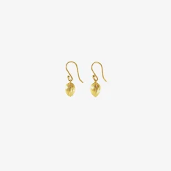 18k tiny walnut earrings