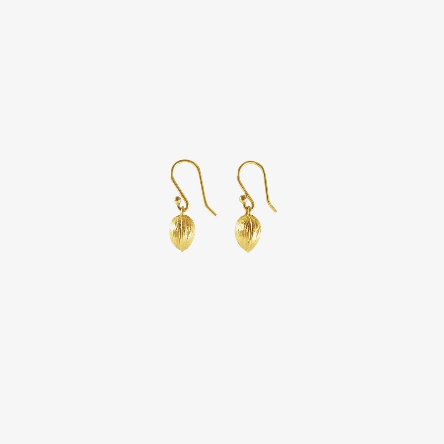 18k tiny walnut earrings