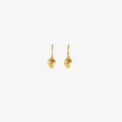 18k tiny walnut earrings