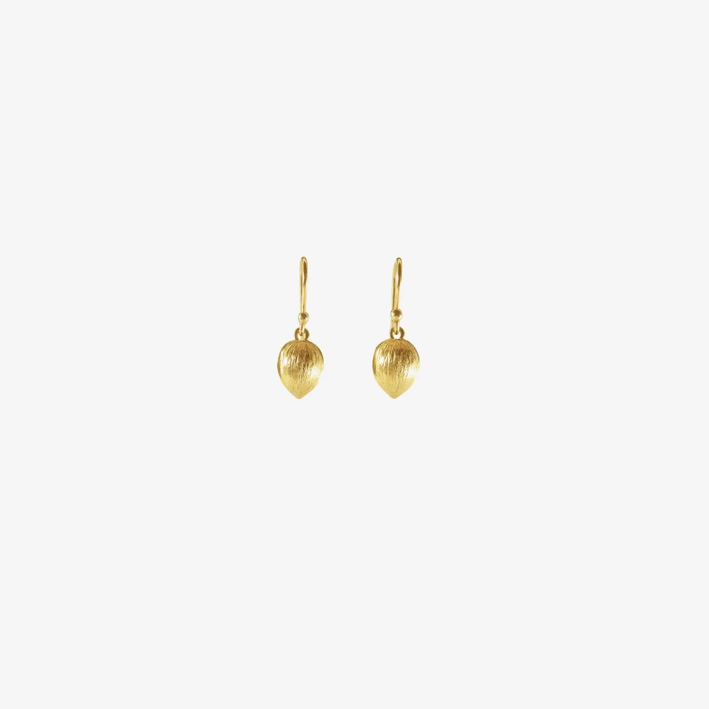 18k tiny walnut earrings