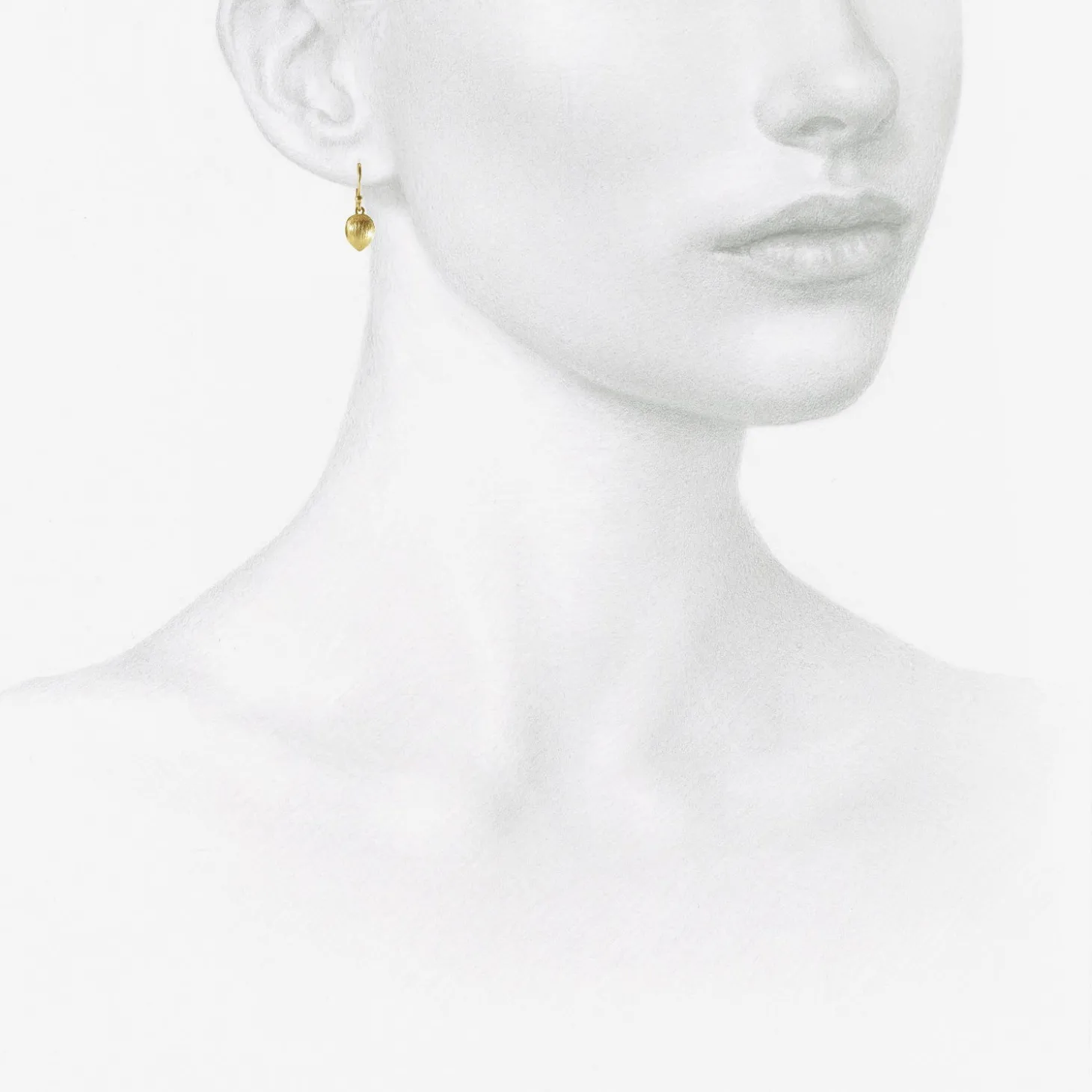 18k tiny walnut earrings