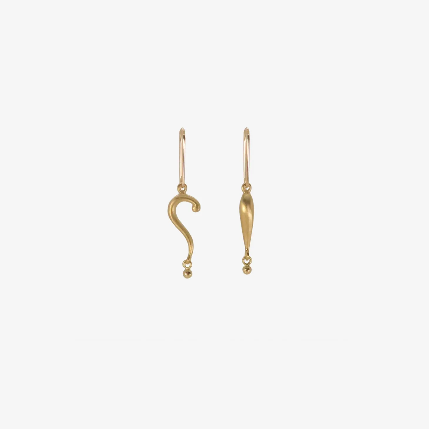 18k tiny wtf!? earrings