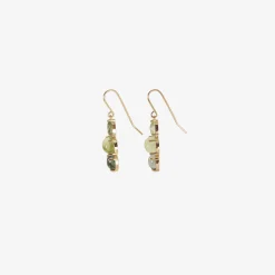 14k triple drop earrings with blue & green tourmaline
