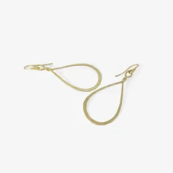 18k twisted teardrop hoop earrings