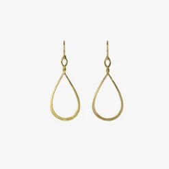 18k twisted teardrop hoop earrings