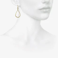 18k twisted teardrop hoop earrings