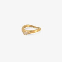 22k wave ring with marquis diamond, .20ct