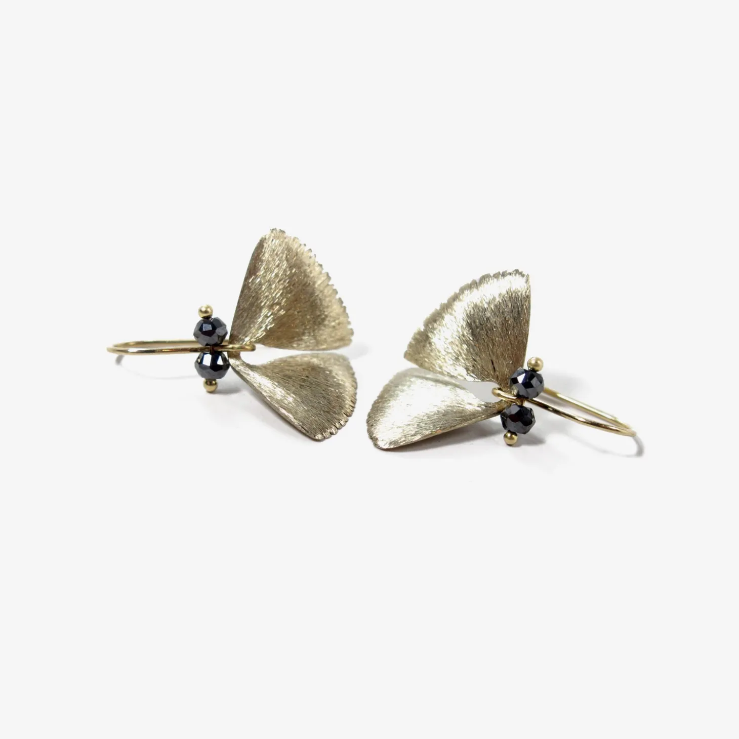 18k white gold & black diamond moth wings