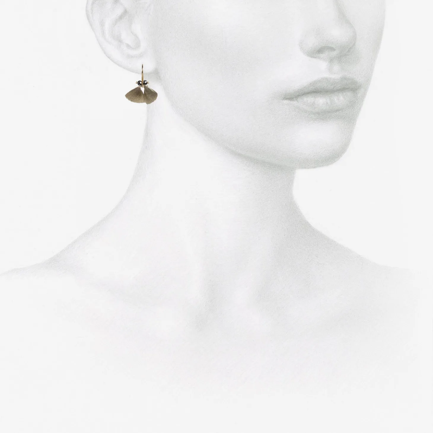 18k white gold & black diamond moth wings