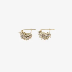18k white gold & keshi pearl basket earrings