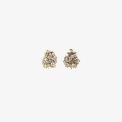 18k white gold & keshi pearl basket earrings